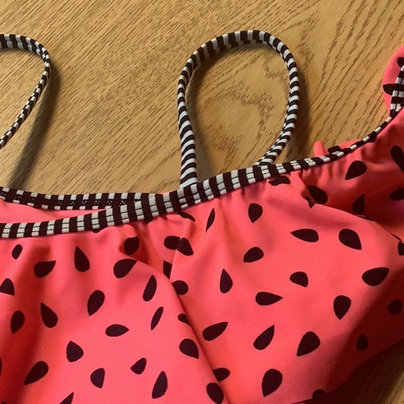 CAT & JACK bikini pink blue vibrant colors polkadots size M 7/8 girls - Picture 3 of 6